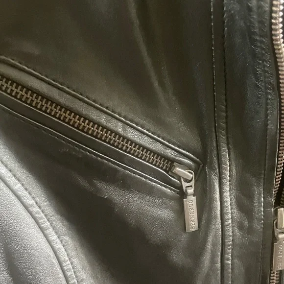 Bernardo Black Leather Jacket - Picture 5 of 14